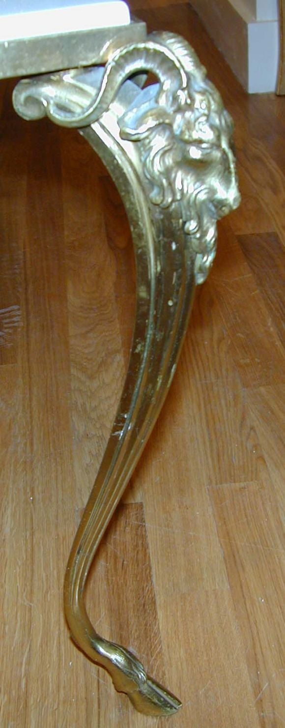 French 1940's Bronze Coffee Table with Marble Top