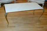 French 1940's Bronze Coffee Table with Marble Top