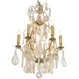 6-Arm Crystal Chandelier, French c. 1850