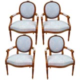 Set of  four Louis XVI style armchairs