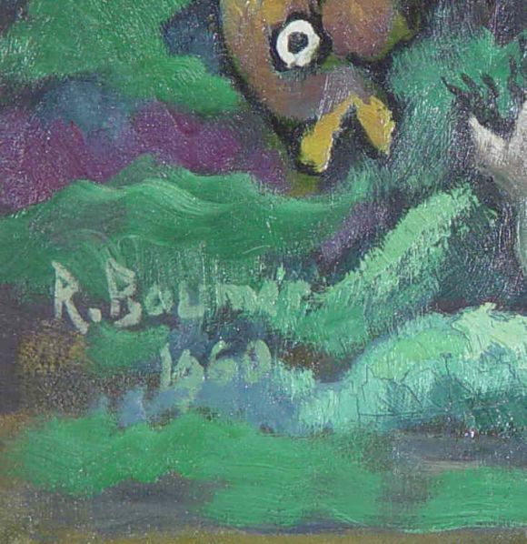 Signed and dated lower left.<br />
René Baumer<br />
With maternal ancestry in Ardeche region and paternal ancestry from Alsace, René Baumer, born in Lyon, spent part of his childhood during the first world war in a little hamlet in Cevennes.