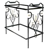 Exceptional wrought iron two tiers serving table by Rene Prou