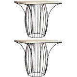 Exceptional pair of Royere side tables