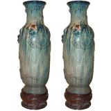 80 inches height Urns .An exceptional pair of ceramic urn