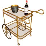 Italian gilt bamboo tea cart