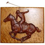 Vintage Deauville plo player wood relief