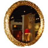 Large wood gold leave miror