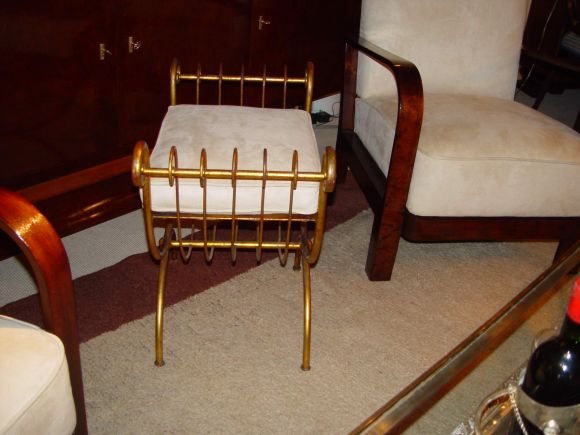 Gilt iron stool attr Rene Prou