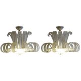 Exceptional pair of Barovier &Toso chandelier