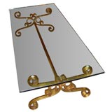 A gilt iron rectangular coffee table