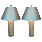 A pair of signed Wickham lamp