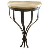 Vintage Elegant half moon iron wall console