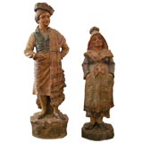 Couple Austrian terra cotta figurines