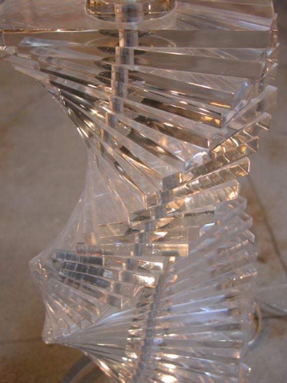 Helix-Form Lucite Lamp
