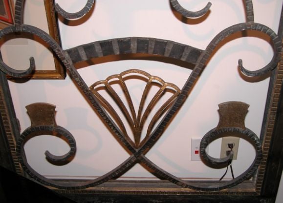 20th Century A Pair of French Art Deco Iron Gates Attributed to Edgar Brandt