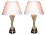 Pair Art Deco Opalescent Lamps