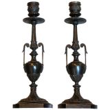Pair French Bronze Candlesticks