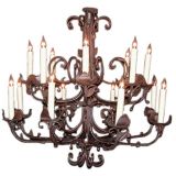 French Hand-Wrought Iron Chandelier