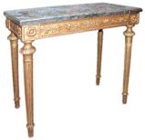 Swedish Rectangular Marble-Top Console