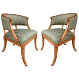 Antique Pair of Swedish Birchwood Chairs