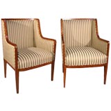 Antique Pair of Austrian Fruitwood Armchairs