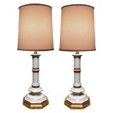 A Pair of Italian Neo-Classical Style Off-White Porcelain Lamps