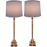 Pair of French Glass Lamps