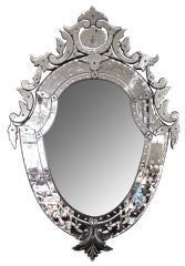 A Stunning and Large-Scaled Venetian Shield-Form Mirror