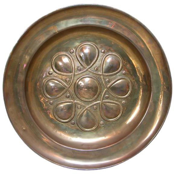 French Art Nouveau Brass Charger