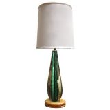 An Elegant Italian 50's Tear-drop Lamp of Aqua & Clear Glass