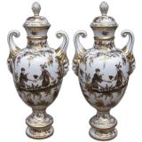 Pair of Double Handled Urns