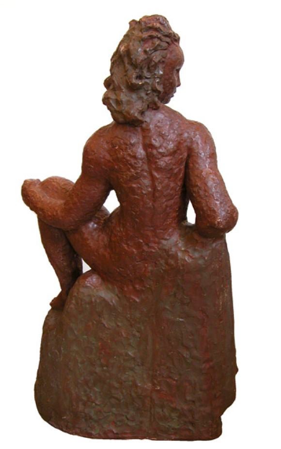 French 1940's Terra Cotta Sculpture of a Woman In Excellent Condition For Sale In San Francisco, CA