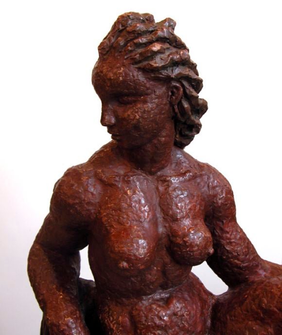 Mid-20th Century French 1940's Terra Cotta Sculpture of a Woman For Sale