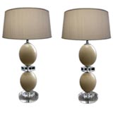 Pair of Ostrich Egg Lamps