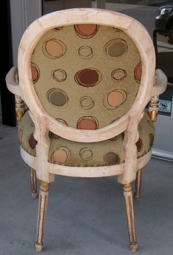 A Swedish Ivory Painted Oval Back Chair