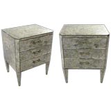 Pair of American Mirrored Commodes Pair of American Mirrored Commodes