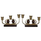 Pair of German Art Deco Candlesticks