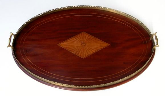 English Mahogany Oval Tray