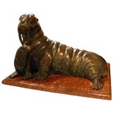 Bronze Study of a Walrus and Pup