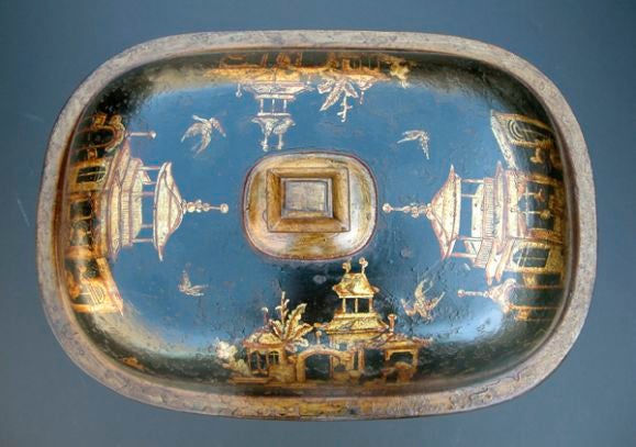 English Regency Tole Coal Bin