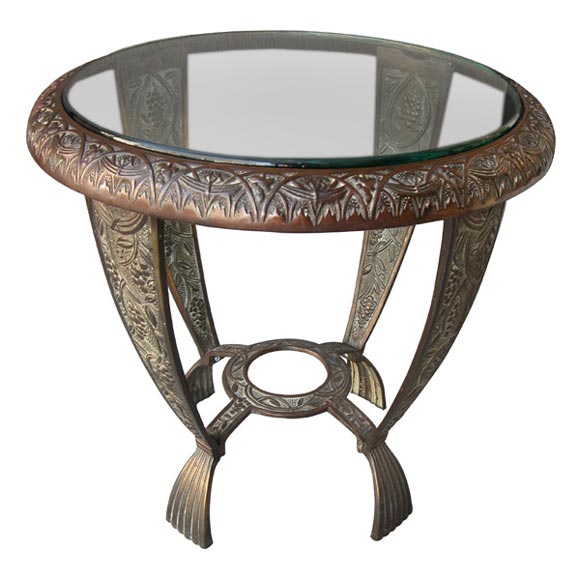 An American Art Deco Gilt-Iron Circular Table