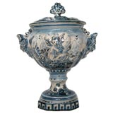 A Charming Dutch Blue & White Delft Covered Urn