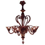 An Important Italian Art Deco Hand-Blown Andrea Rioda Chandelier