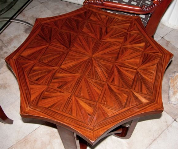 A French Art Deco Rosewood Octagonal Center Table
