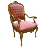 A Large-Scaled Venetian Rococo Giltwood Armchair