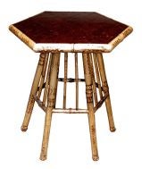 An American Folk Art Faux Bois Bamboo Side Table