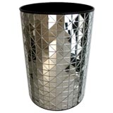 An American 1940's Cylindrical-Form Mirrored Basket