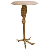 A French Bronze Ostrich Leg-Form Side Table with GraniteTop