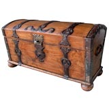 A Danish Baroque Pine Trunk with Domed Hinged Lid