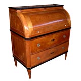 An Austrian Biedermeier Cherrywood 2-Drawer Cylindrical Desk